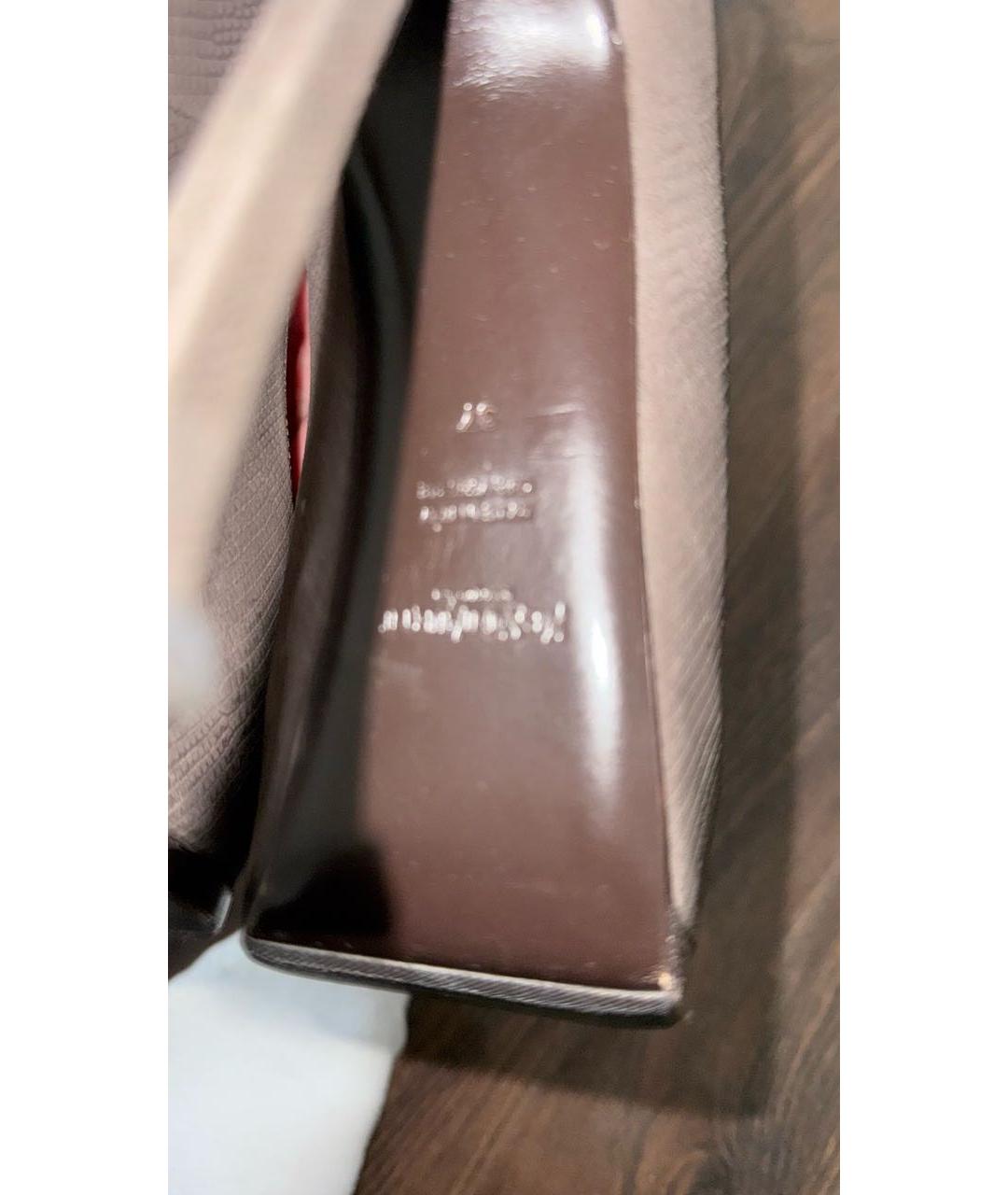 SAINT LAURENT Коричневые нубуковые туфли, фото 4