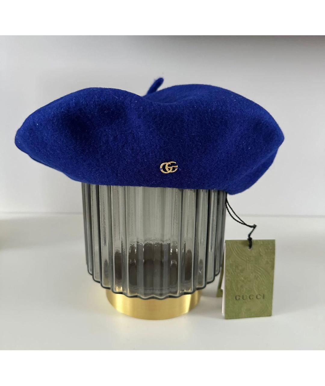 GUCCI Синяя шерстяная шапка, фото 9