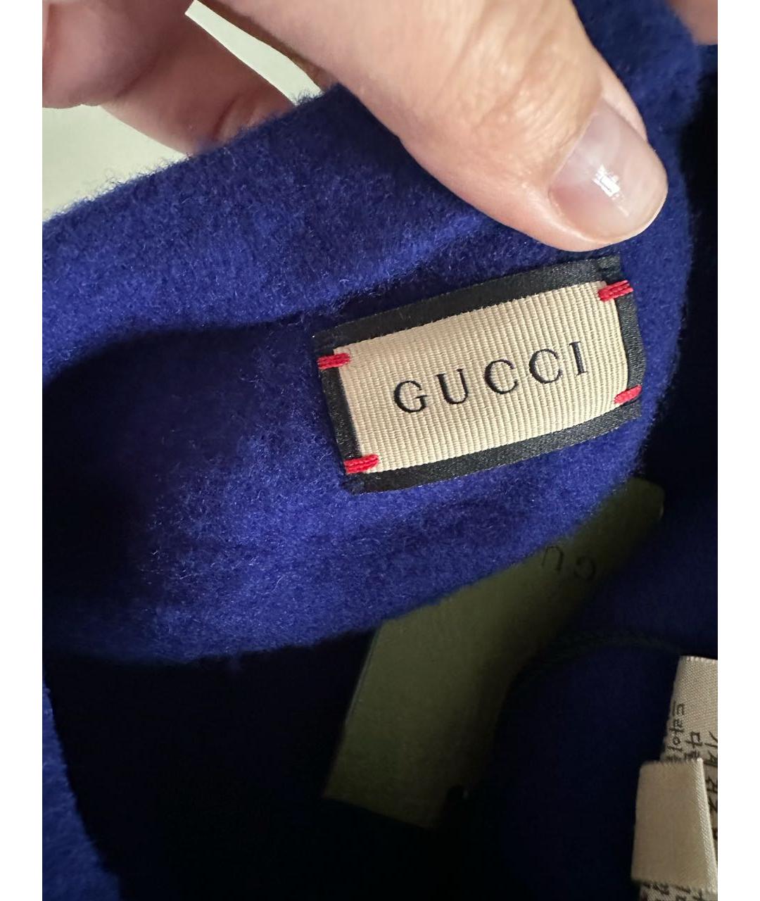 GUCCI Синяя шерстяная шапка, фото 4