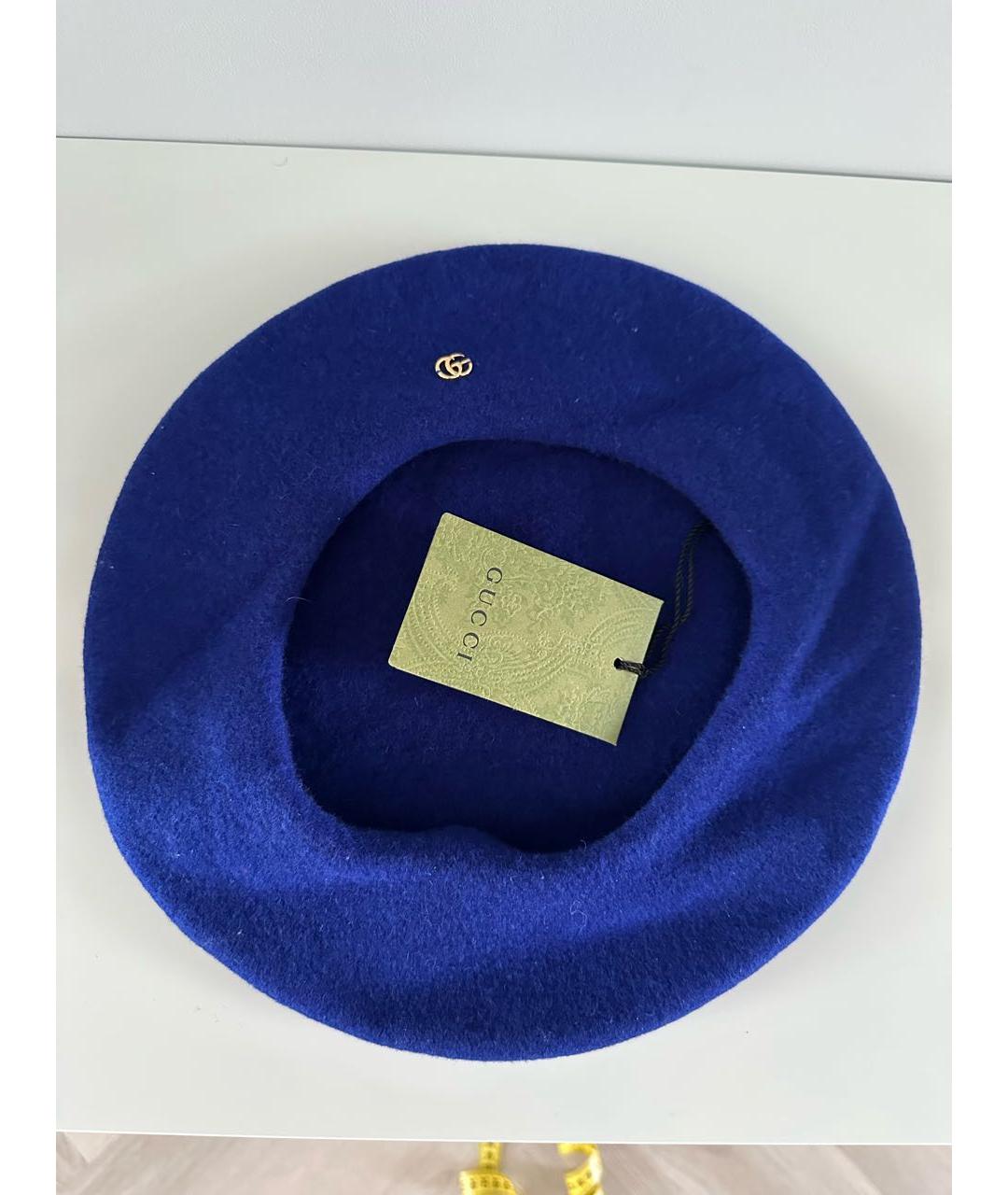GUCCI Синяя шерстяная шапка, фото 2