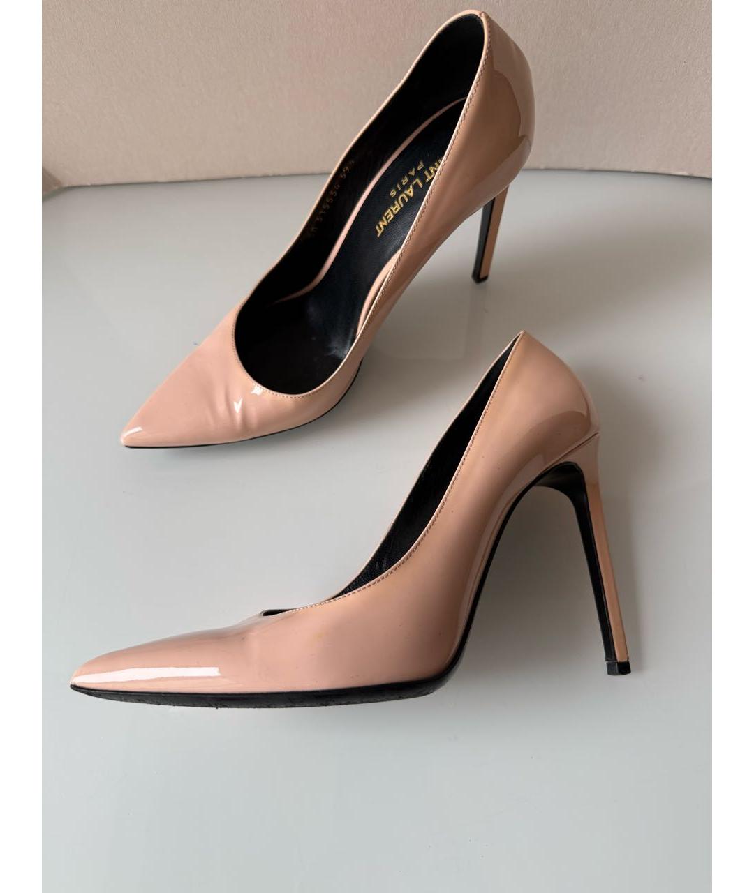 SAINT LAURENT Розовые туфли из лакированной кожи, фото 7