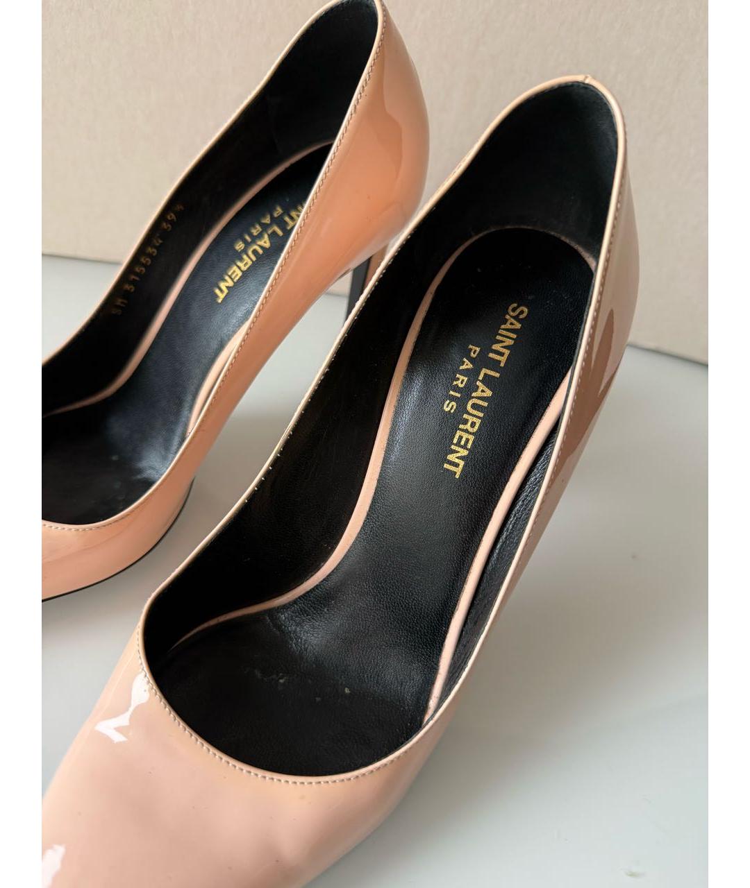 SAINT LAURENT Розовые туфли из лакированной кожи, фото 5