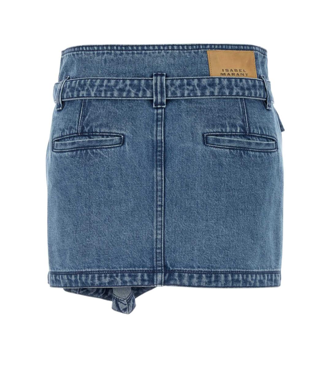 ISABEL MARANT Голубая хлопковая юбка мини, фото 2