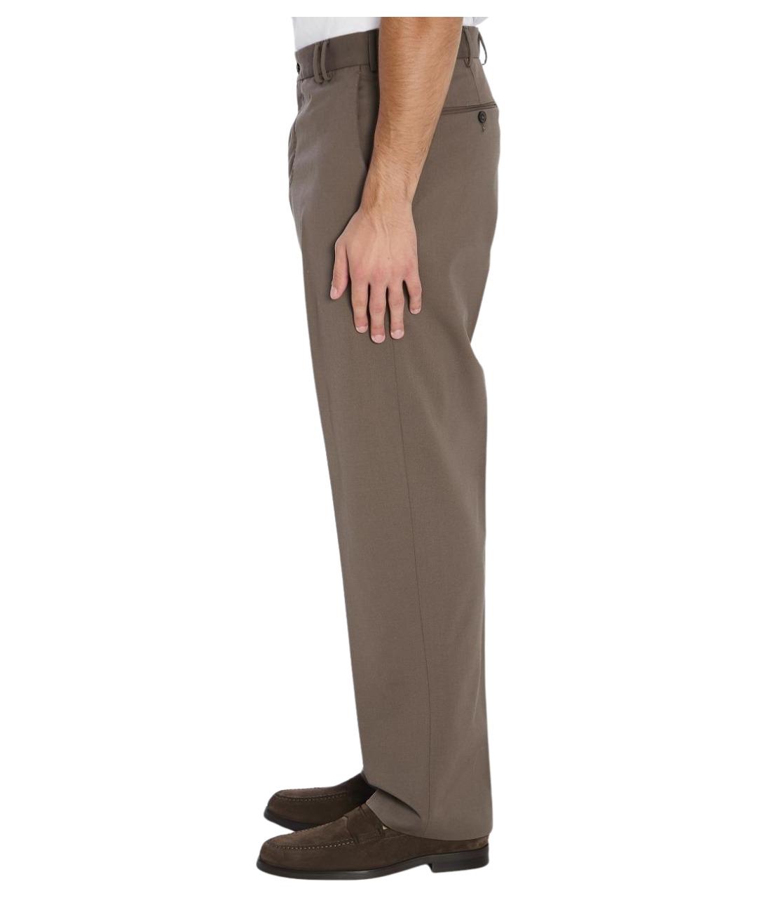 PT TORINO Коричневые шерстяные повседневные брюки, фото 4