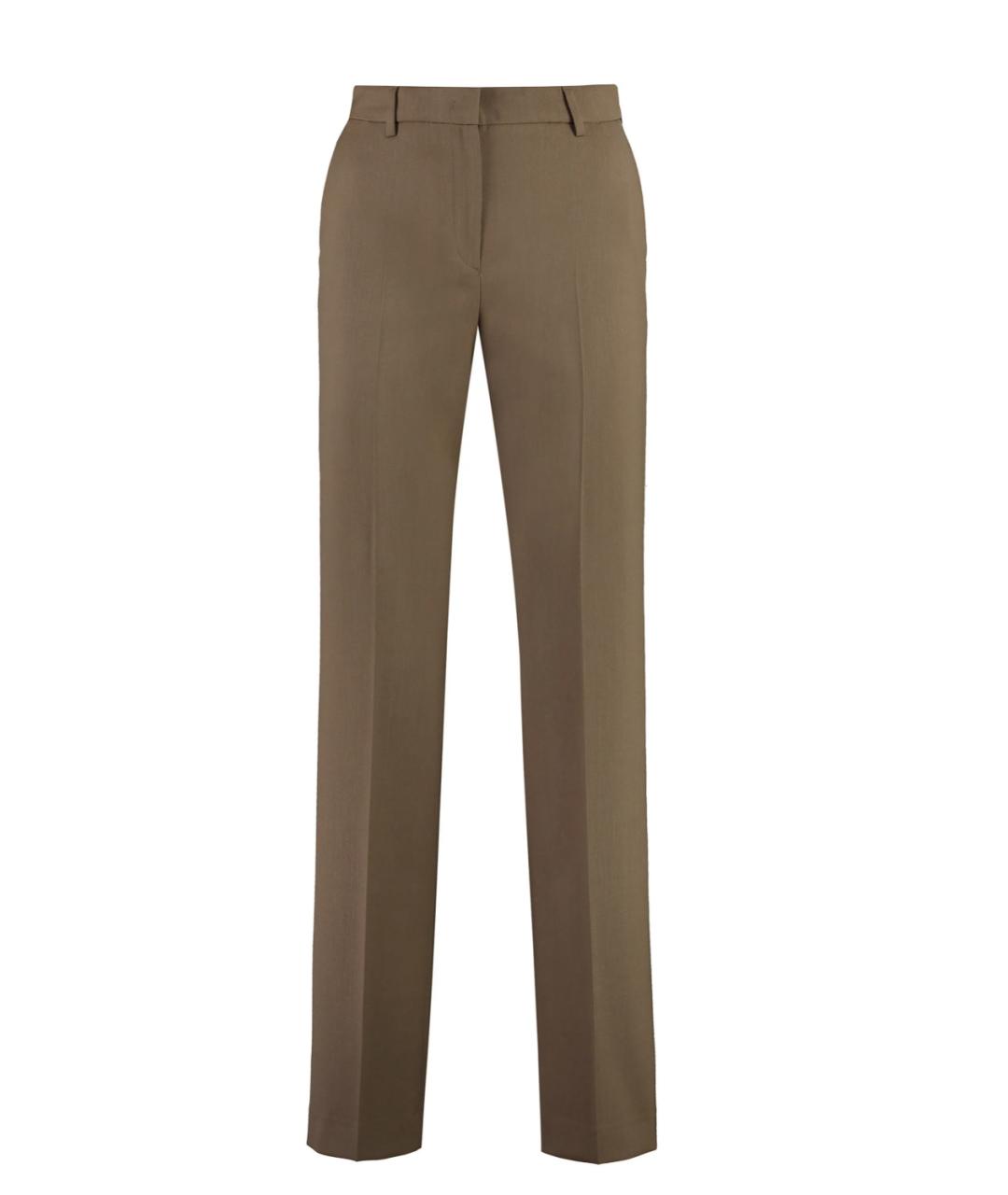 PT TORINO Коричневые шерстяные повседневные брюки, фото 1