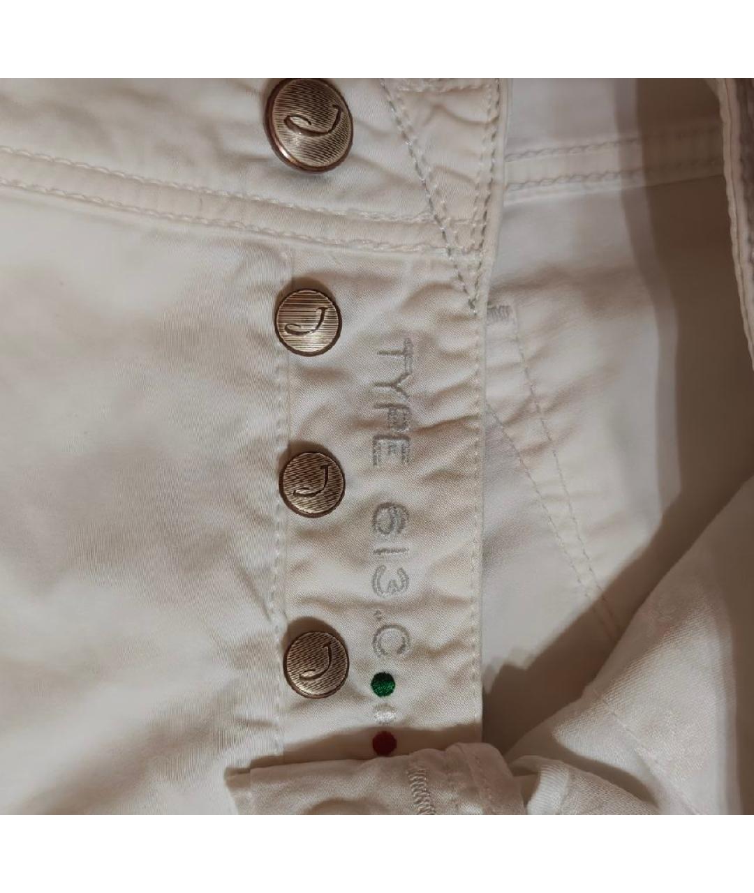 JACOB COHEN Белые хлопко-эластановые прямые джинсы, фото 6