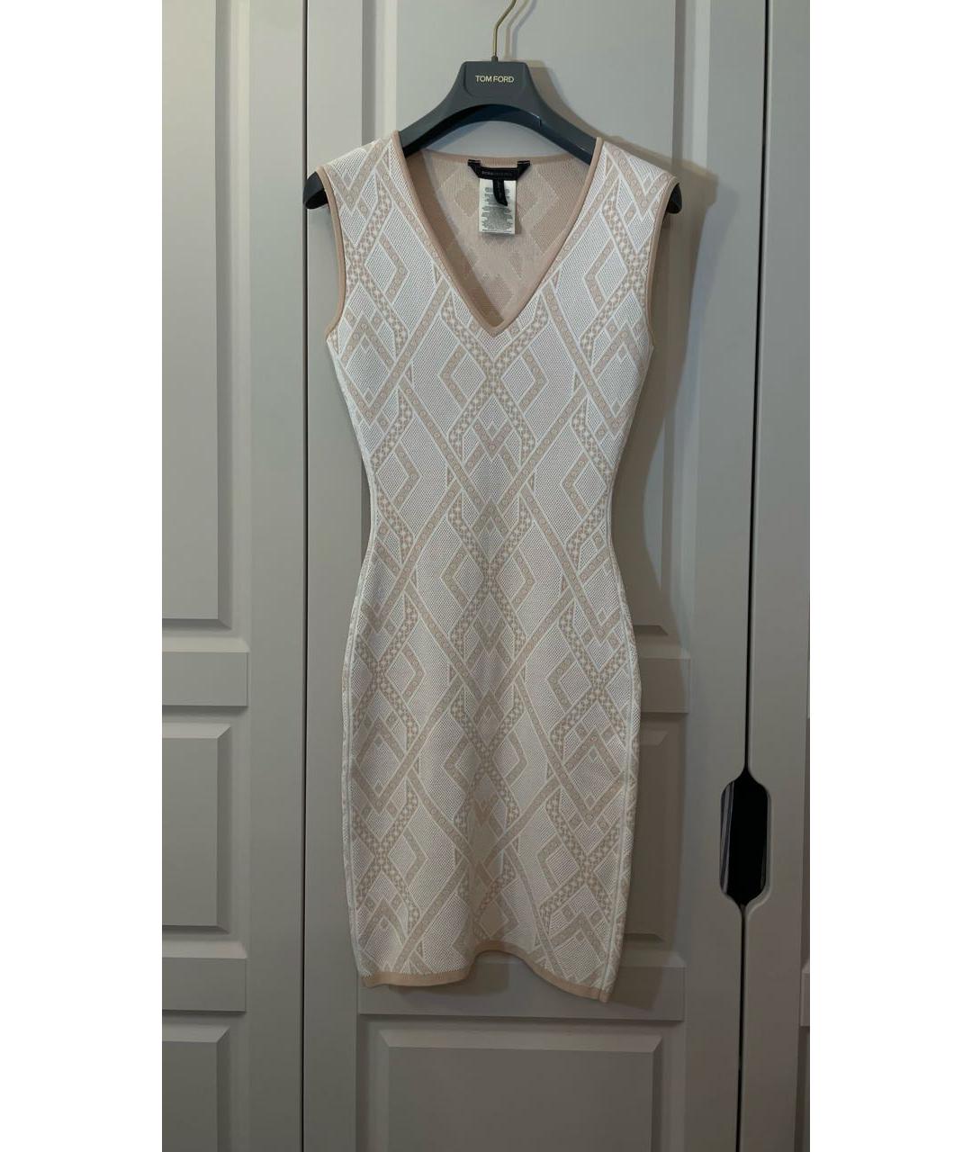 BCBG MAXAZRIA Белое вискозное коктейльное платье, фото 6