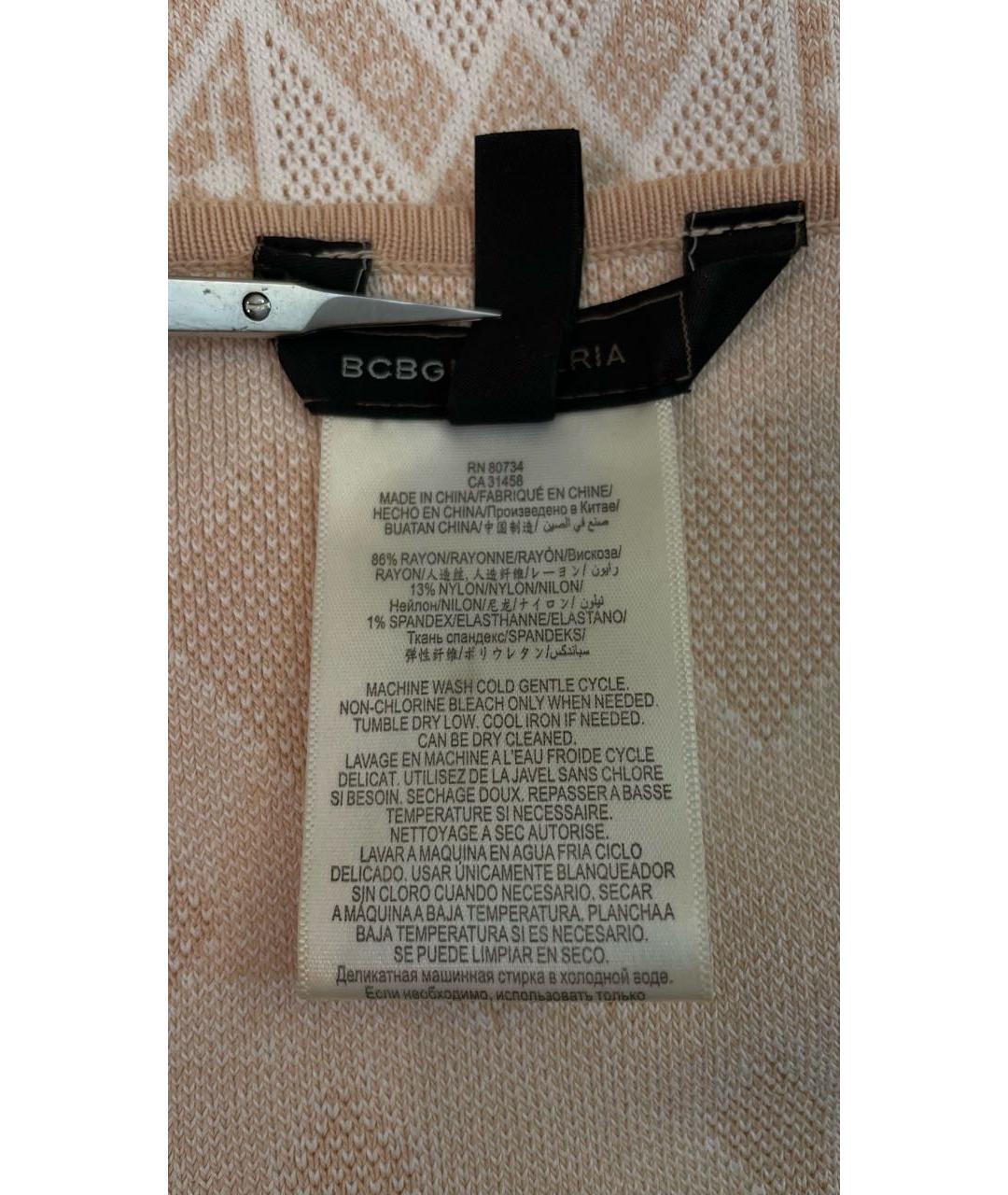 BCBG MAXAZRIA Белое вискозное коктейльное платье, фото 4