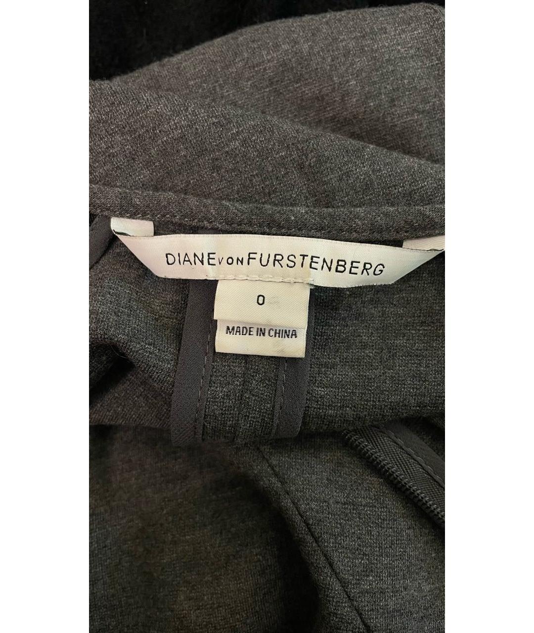 DIANE VON FURSTENBERG Серое вискозное повседневное платье, фото 5