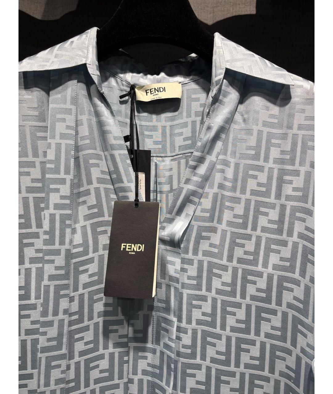 FENDI Голубое шелковое коктейльное платье, фото 3