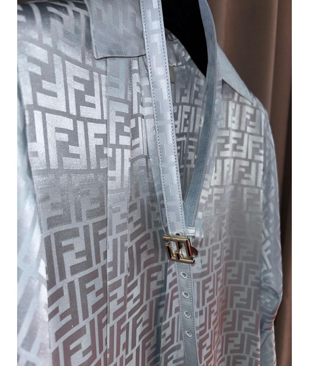 FENDI Голубое шелковое коктейльное платье, фото 5