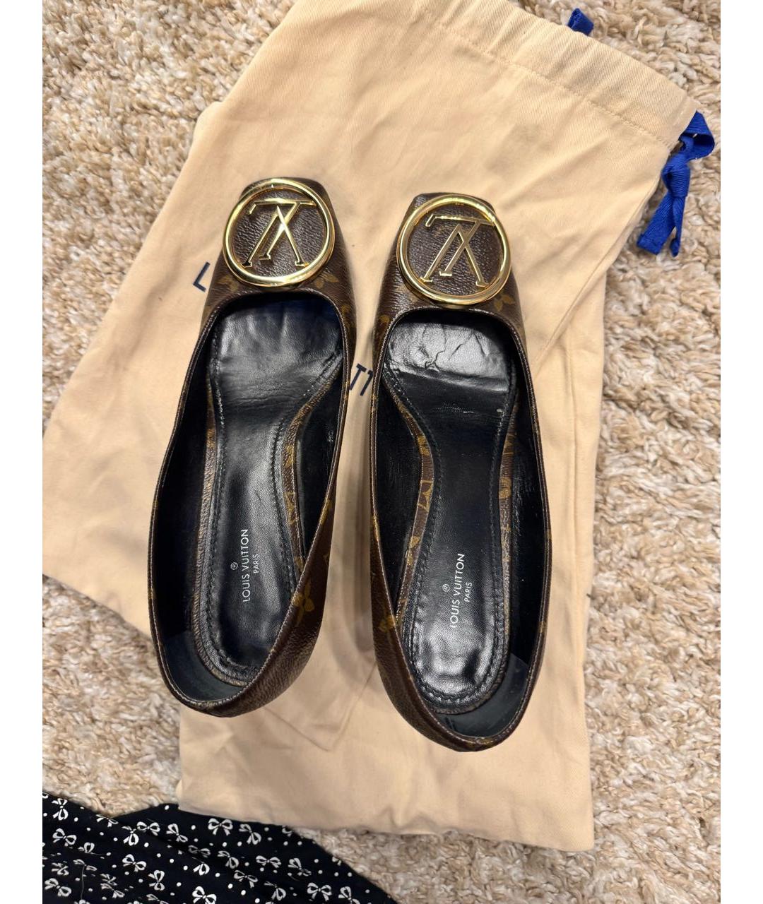 LOUIS VUITTON Коричневые кожаные туфли, фото 3