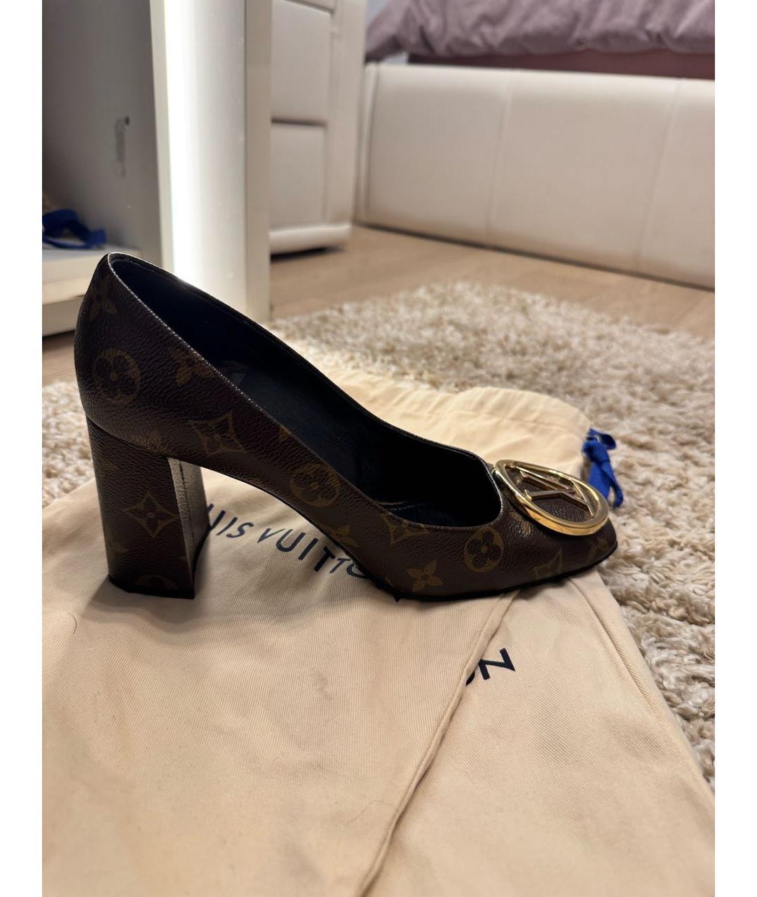 LOUIS VUITTON Коричневые кожаные туфли, фото 9