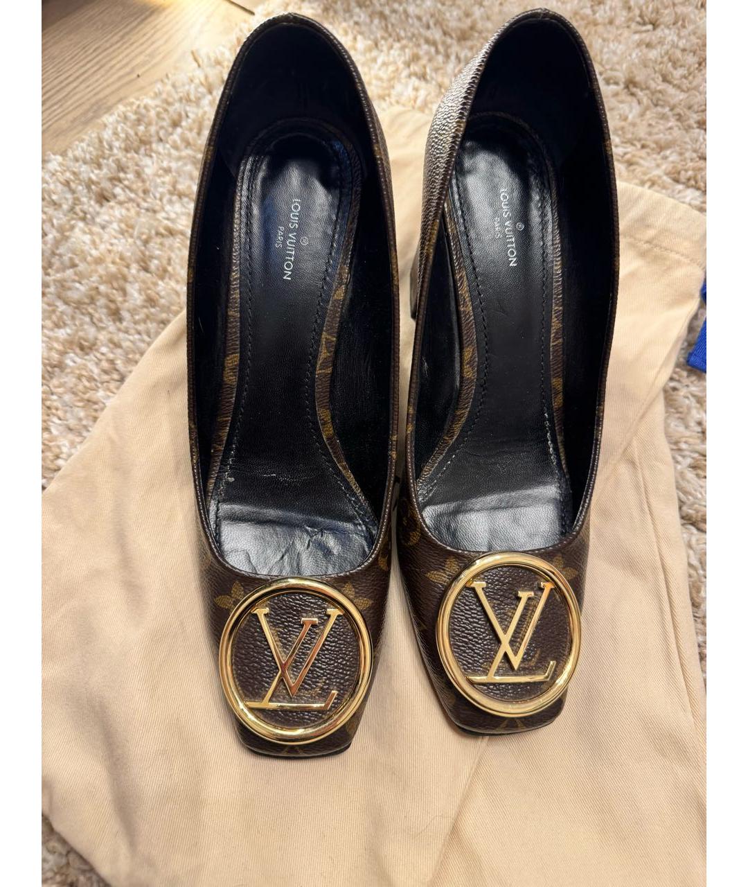 LOUIS VUITTON Коричневые кожаные туфли, фото 2