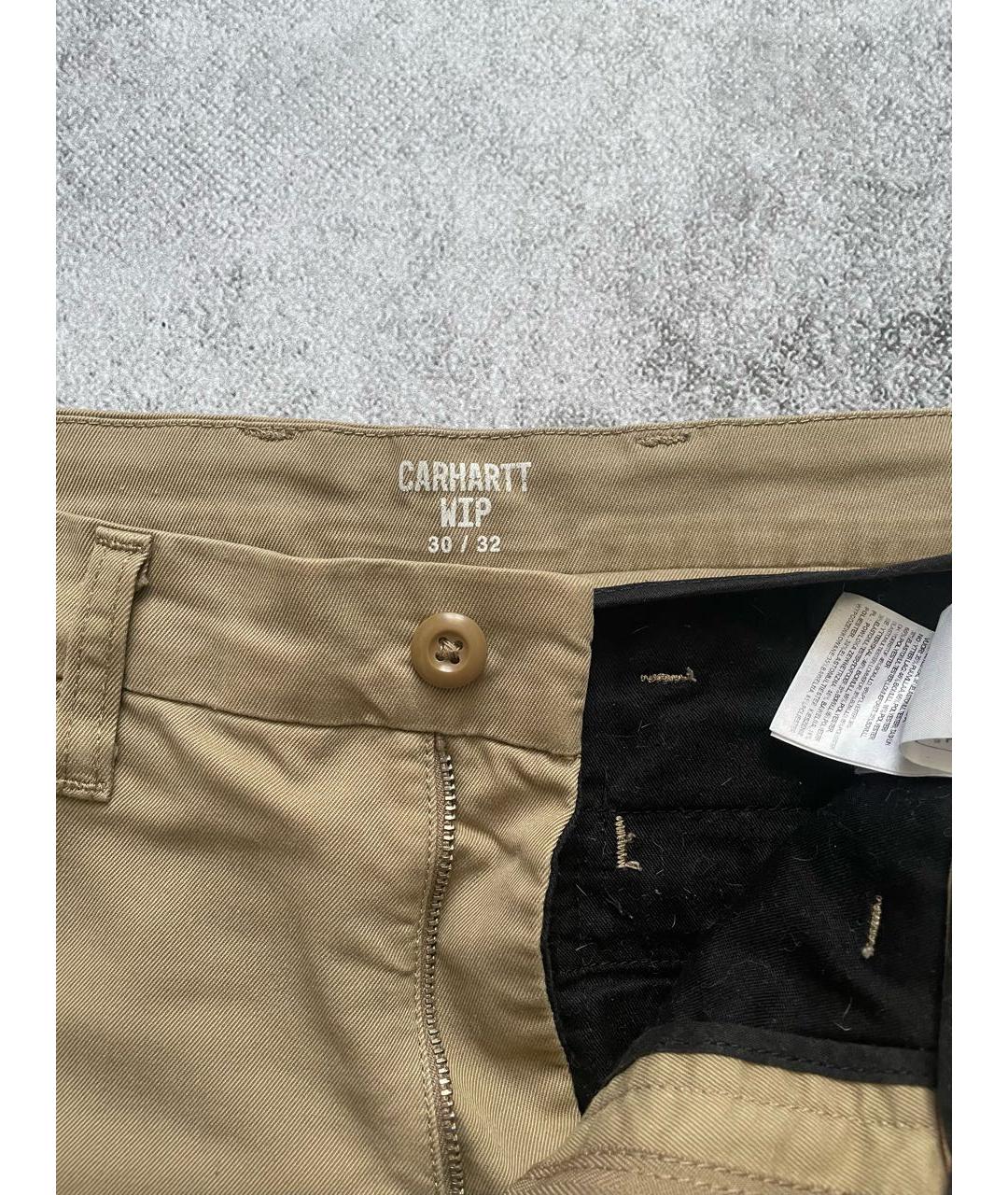 CARHARTT WIP Бежевые хлопковые брюки чинос, фото 3
