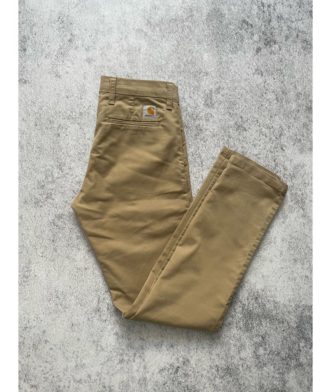 CARHARTT WIP Бежевые хлопковые брюки чинос, фото 5