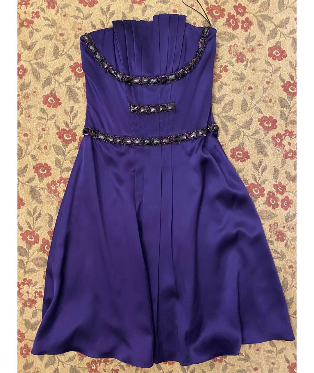 CAROLINA HERRERA Фиолетовое шелковое вечернее платье, фото 5