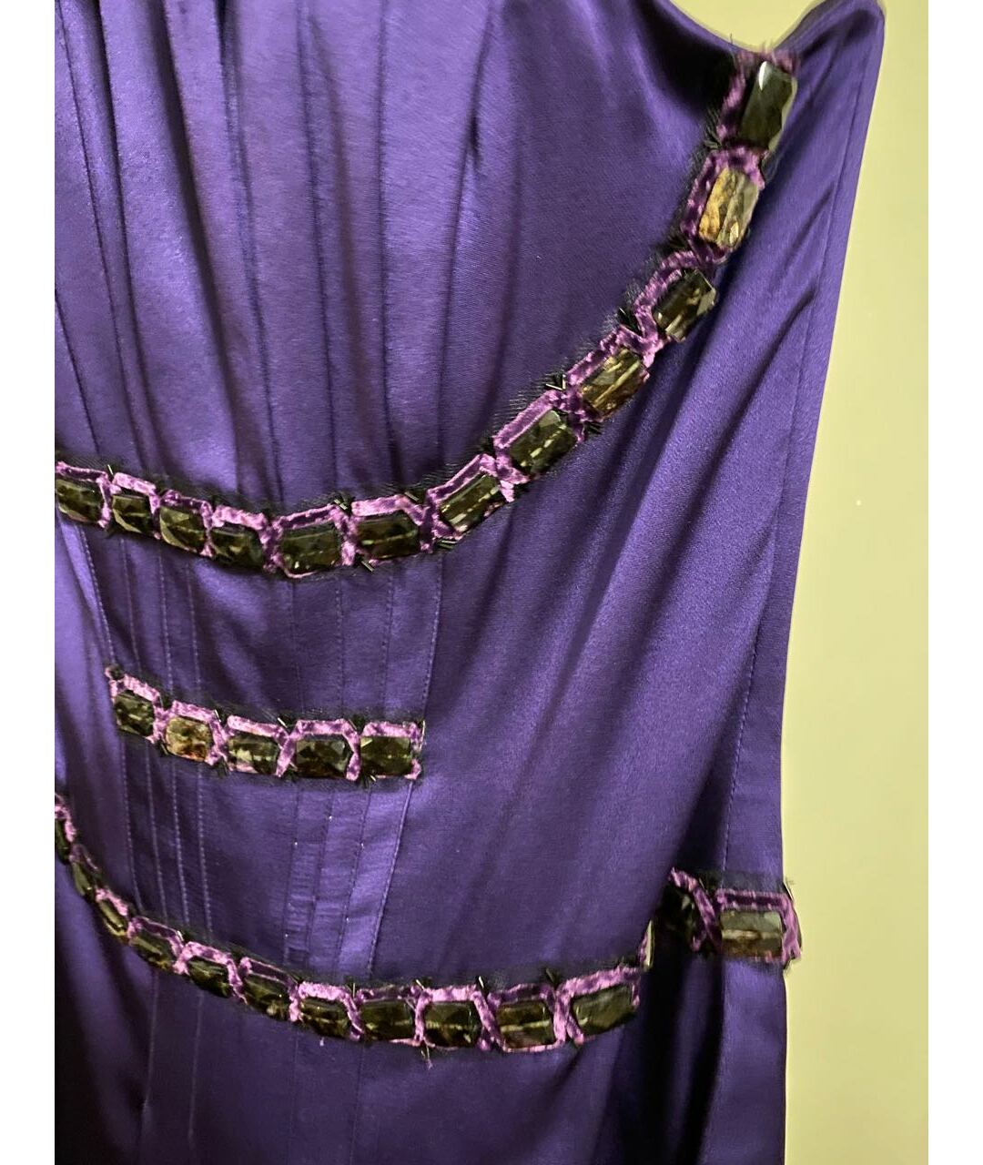 CAROLINA HERRERA Фиолетовое шелковое вечернее платье, фото 4