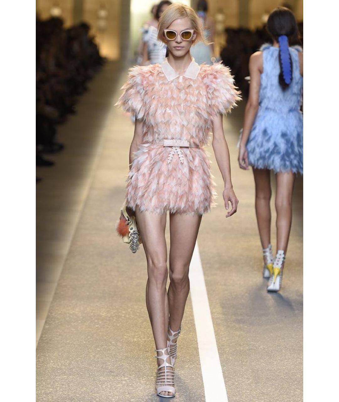 FENDI Розовое коктейльное платье, фото 3