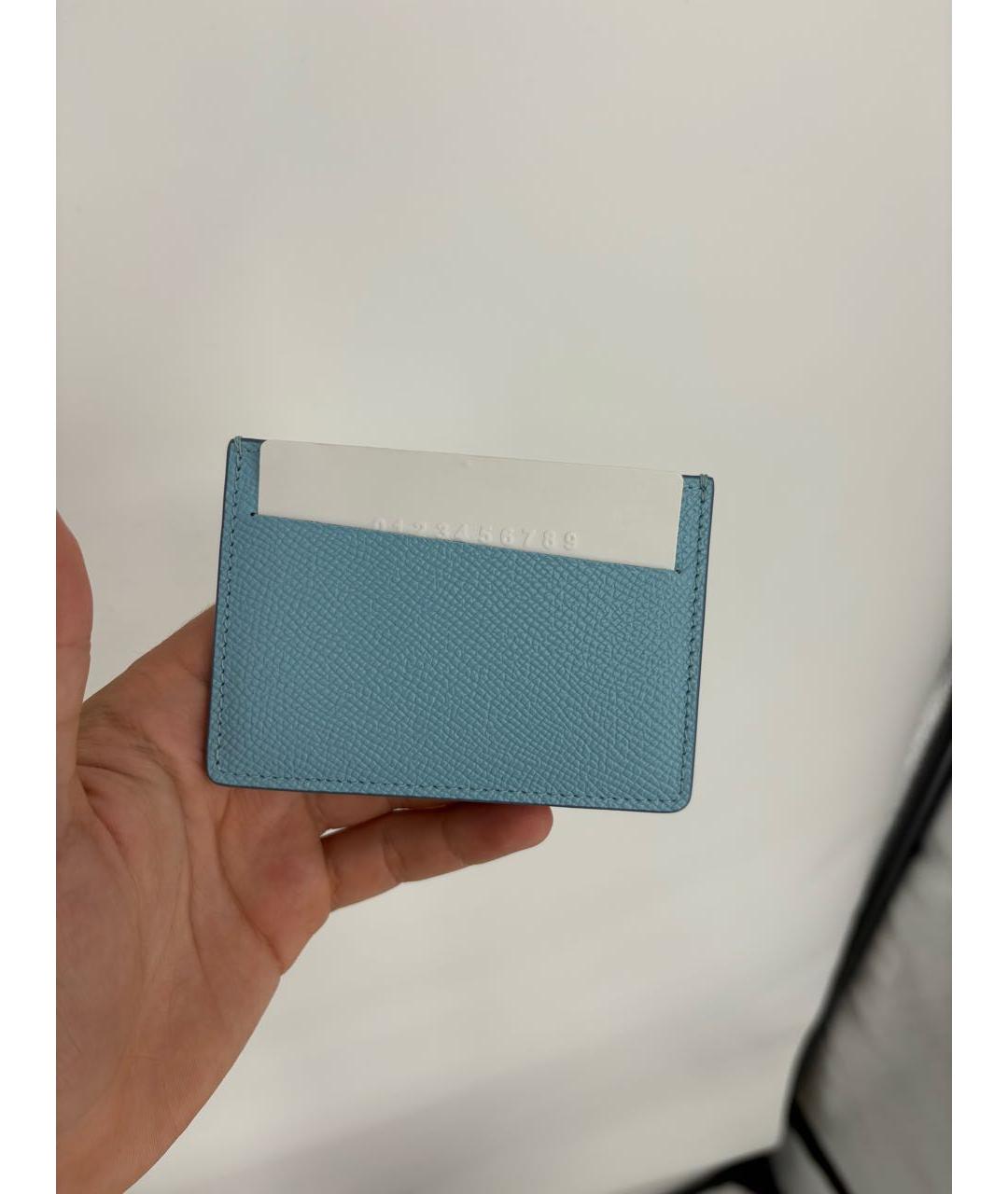 MAISON MARGIELA Голубой кожаный кардхолдер, фото 2