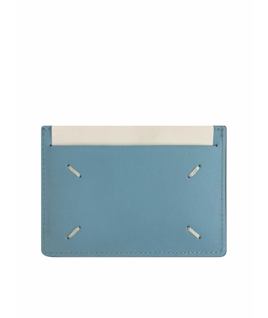 MAISON MARGIELA Голубой кожаный кардхолдер, фото 1