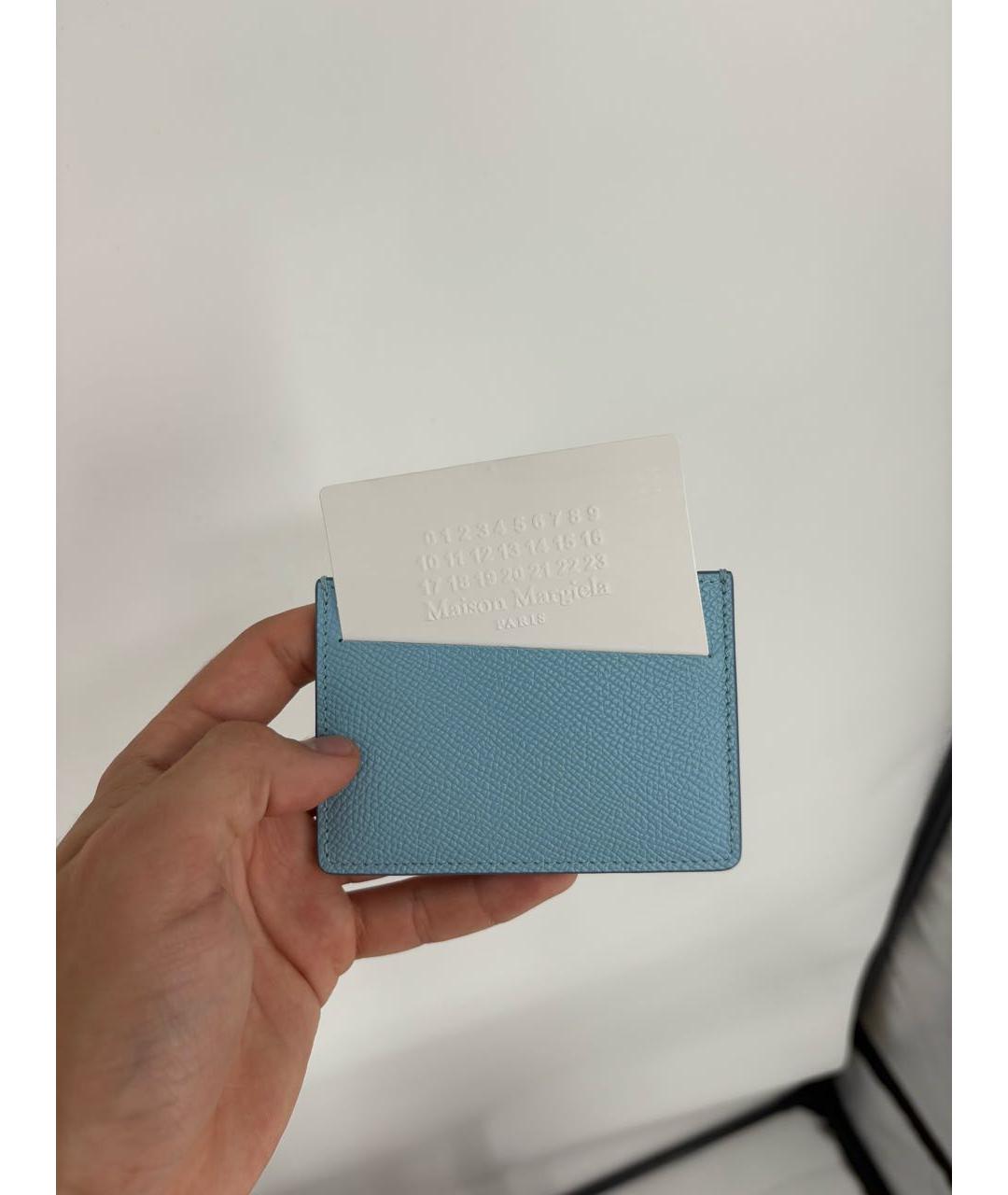 MAISON MARGIELA Голубой кожаный кардхолдер, фото 3