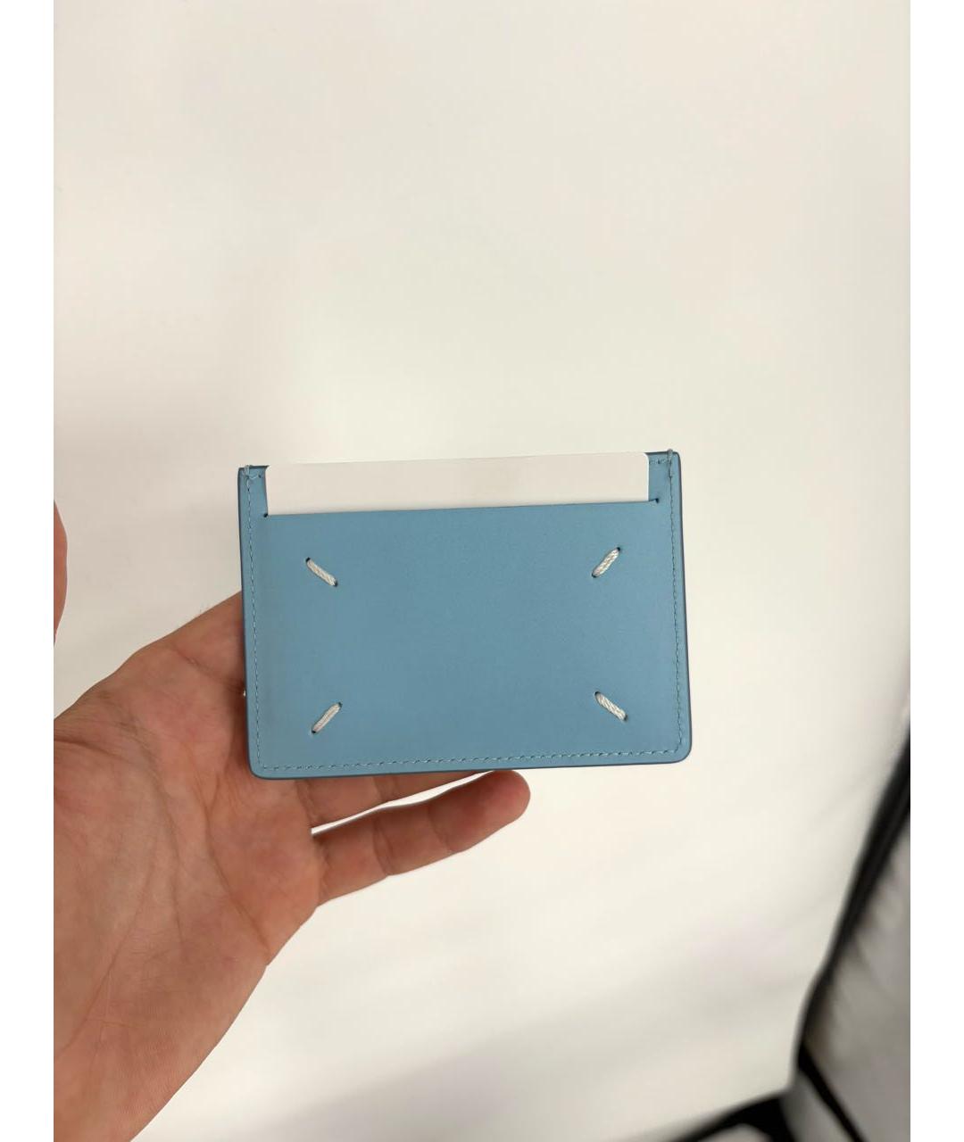 MAISON MARGIELA Голубой кожаный кардхолдер, фото 5