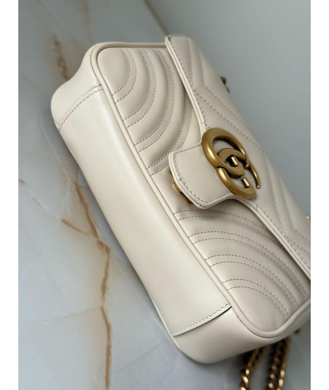 GUCCI Белая кожаная сумка через плечо, фото 4