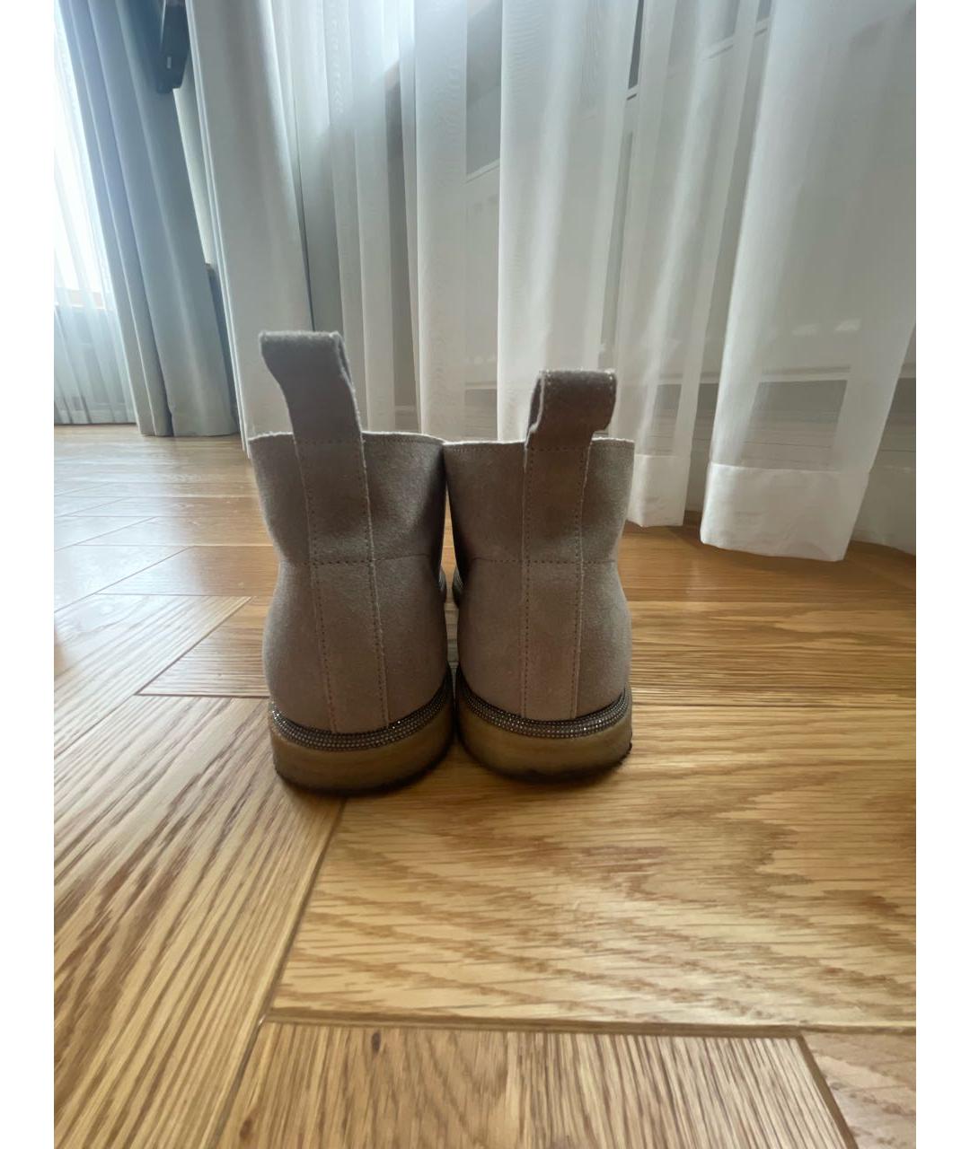 BRUNELLO CUCINELLI Антрацитовые замшевые ботинки, фото 4