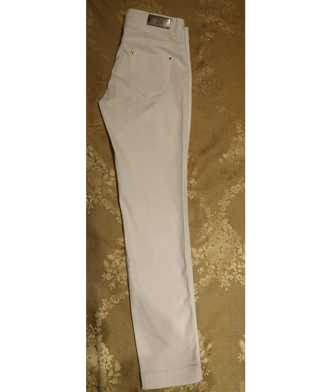 D.EXTERIOR Белые хлопко-эластановые прямые джинсы, фото 5