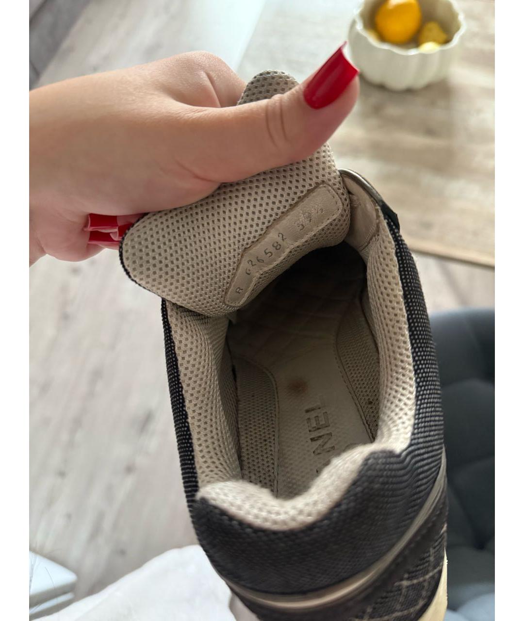 CHANEL Антрацитовые кроссовки, фото 5