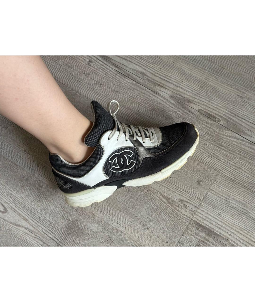 CHANEL Антрацитовые кроссовки, фото 6