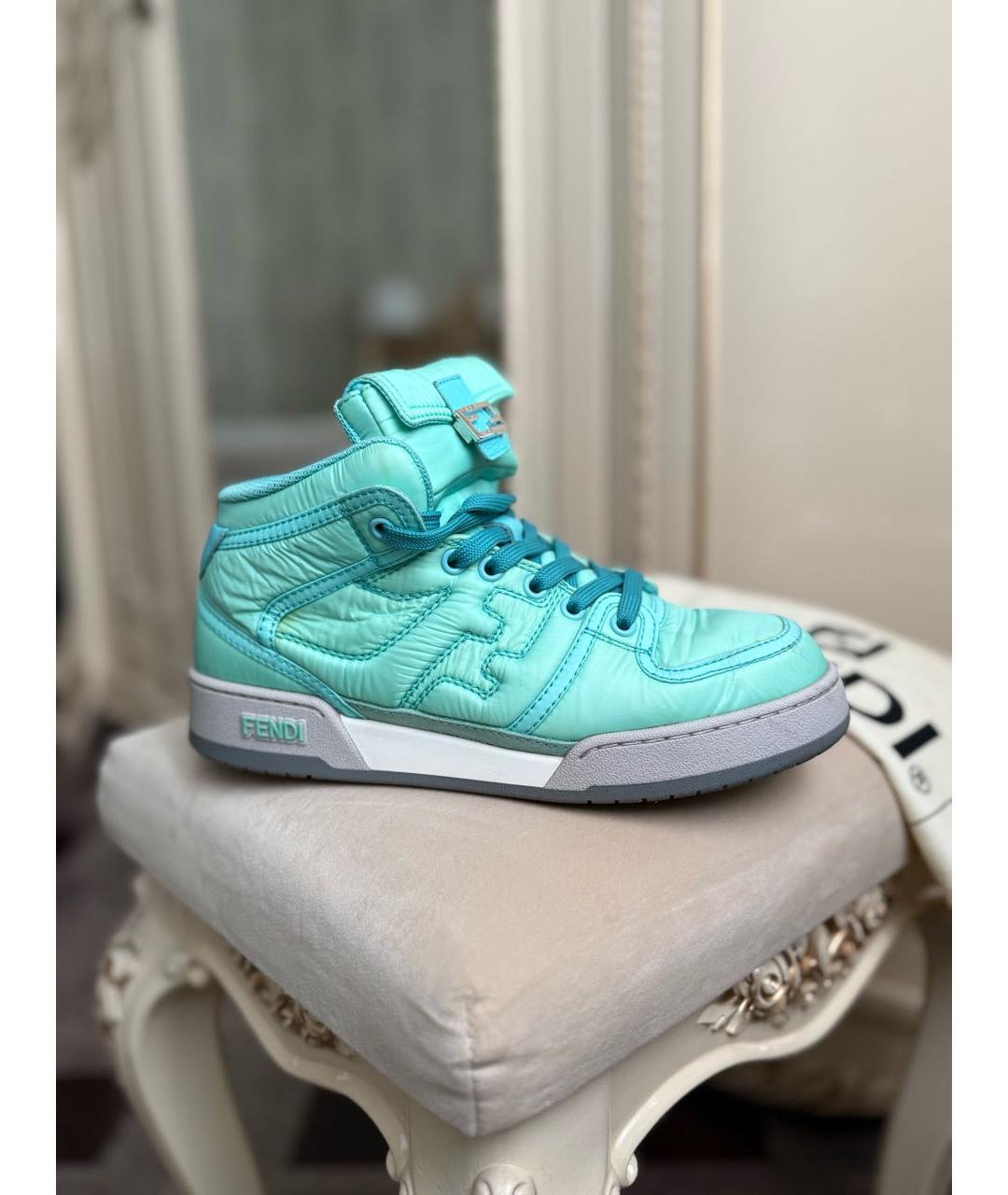 FENDI Бирюзовые ботинки, фото 2
