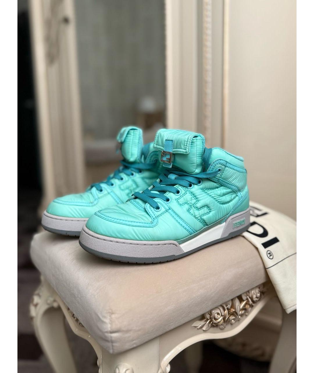 FENDI Бирюзовые ботинки, фото 3