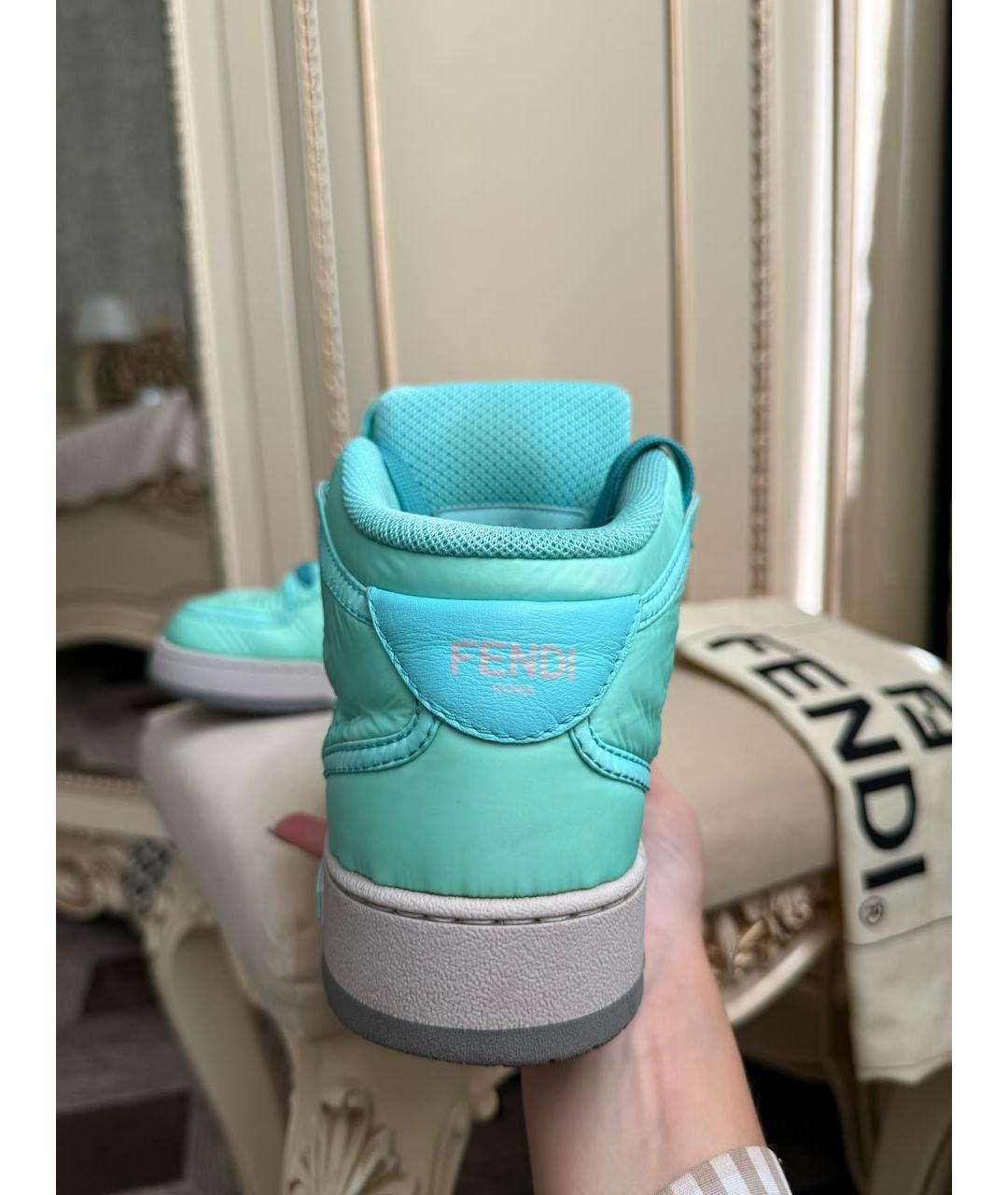 FENDI Бирюзовые ботинки, фото 4