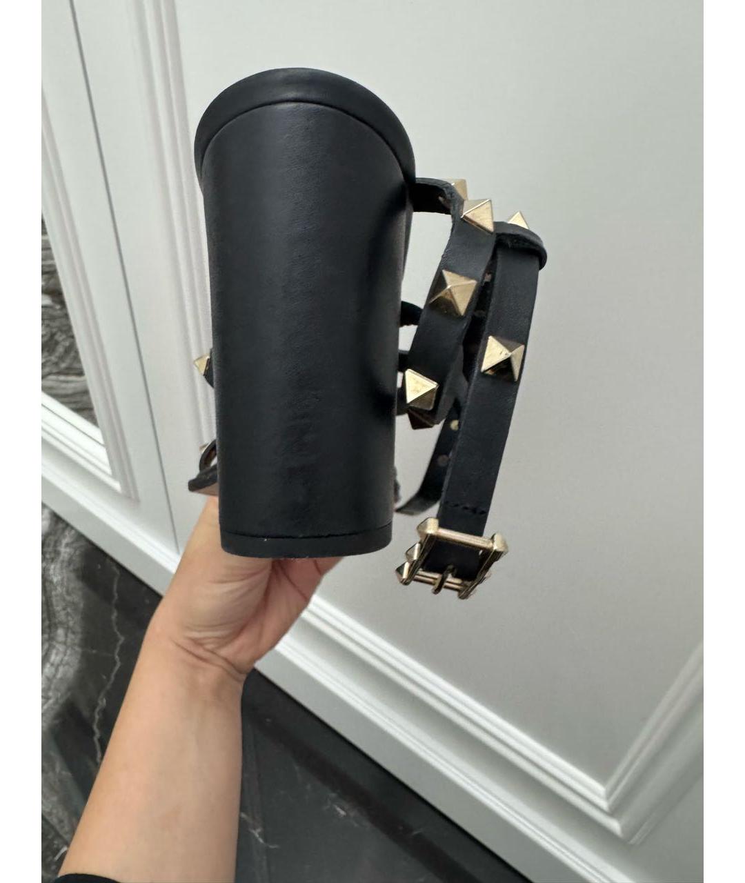 VALENTINO Черные кожаные босоножки, фото 4