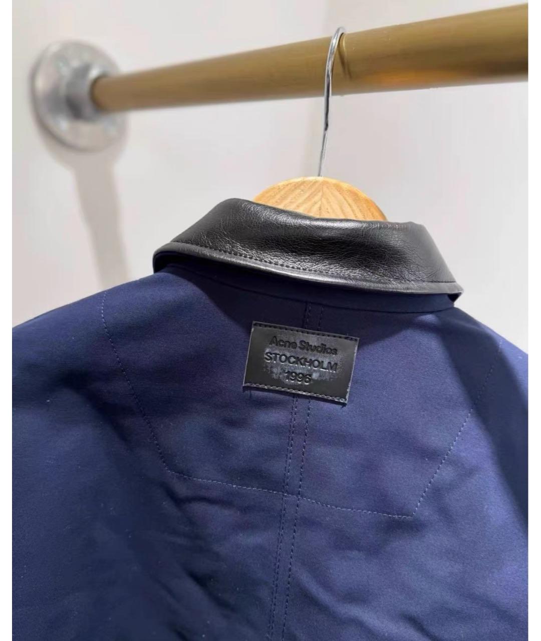 ACNE STUDIOS Темно-синяя хлопковая куртка, фото 6