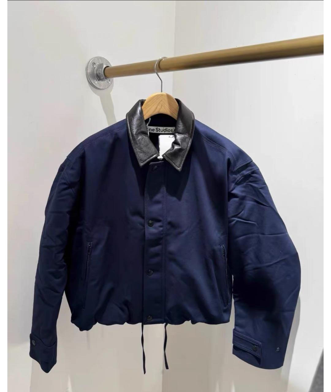 ACNE STUDIOS Темно-синяя хлопковая куртка, фото 3