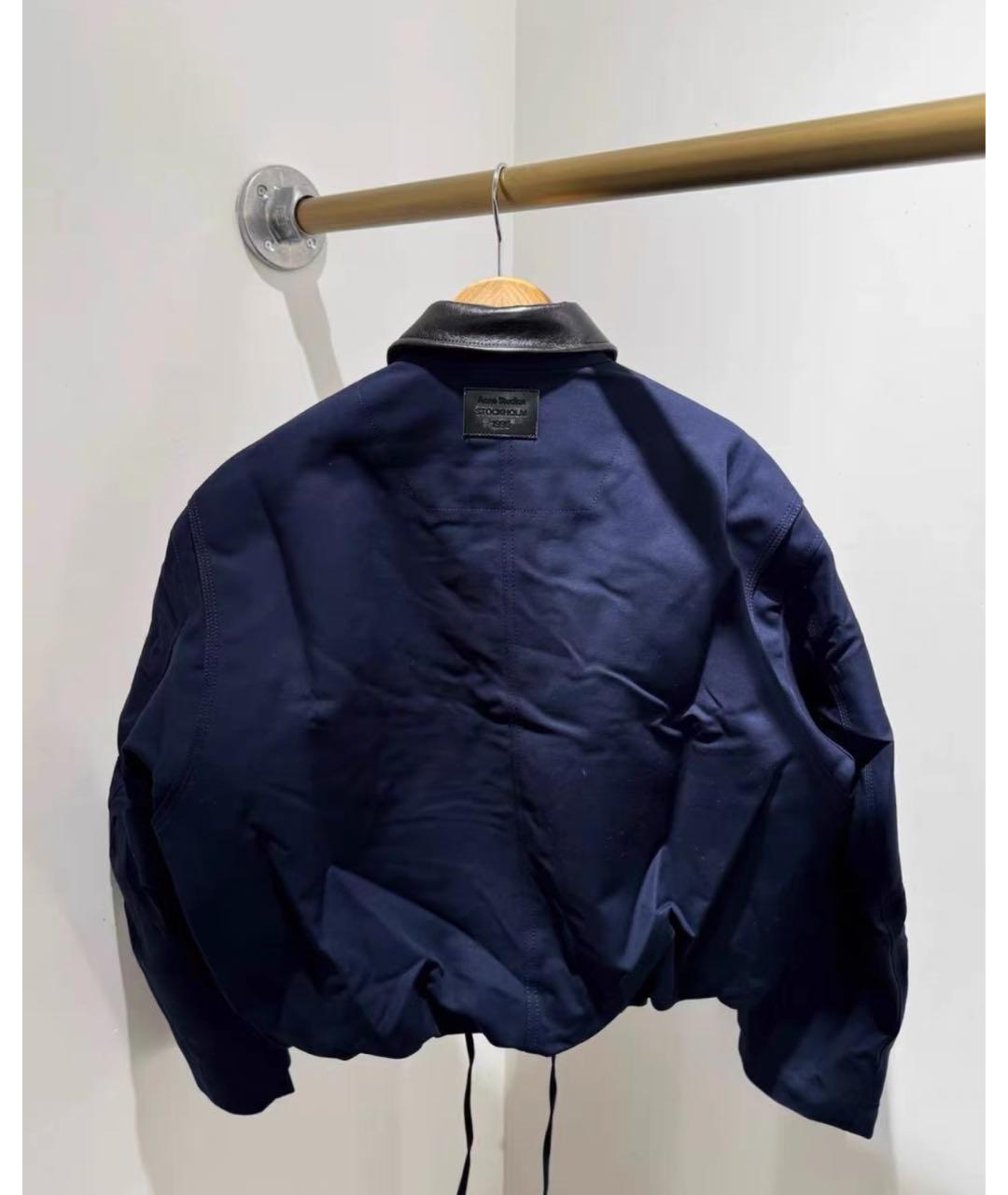 ACNE STUDIOS Темно-синяя хлопковая куртка, фото 4