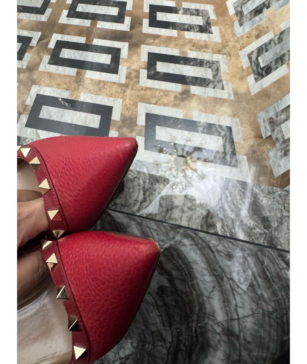 VALENTINO Красные кожаные туфли, фото 5