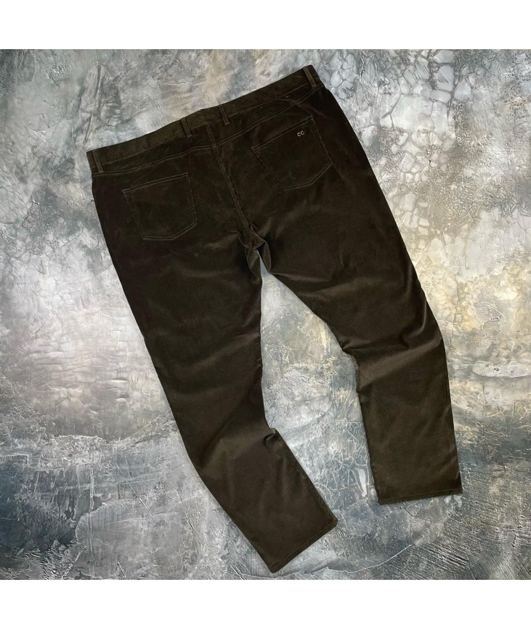 ERMENEGILDO ZEGNA XXX Коричневые хлопковые классические брюки, фото 3