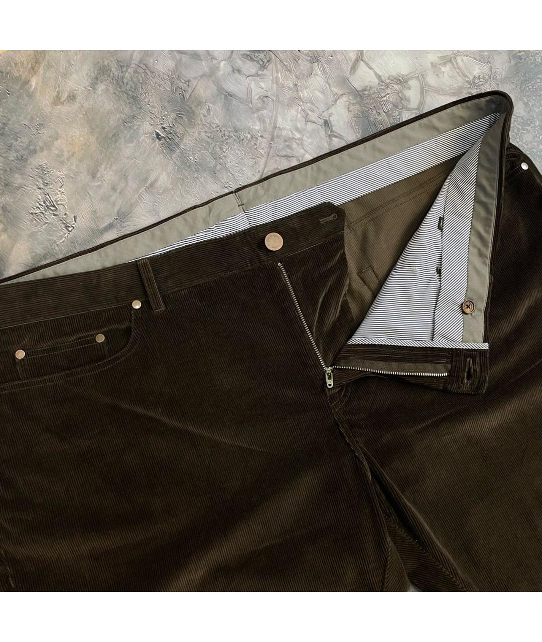 ERMENEGILDO ZEGNA XXX Коричневые хлопковые классические брюки, фото 5