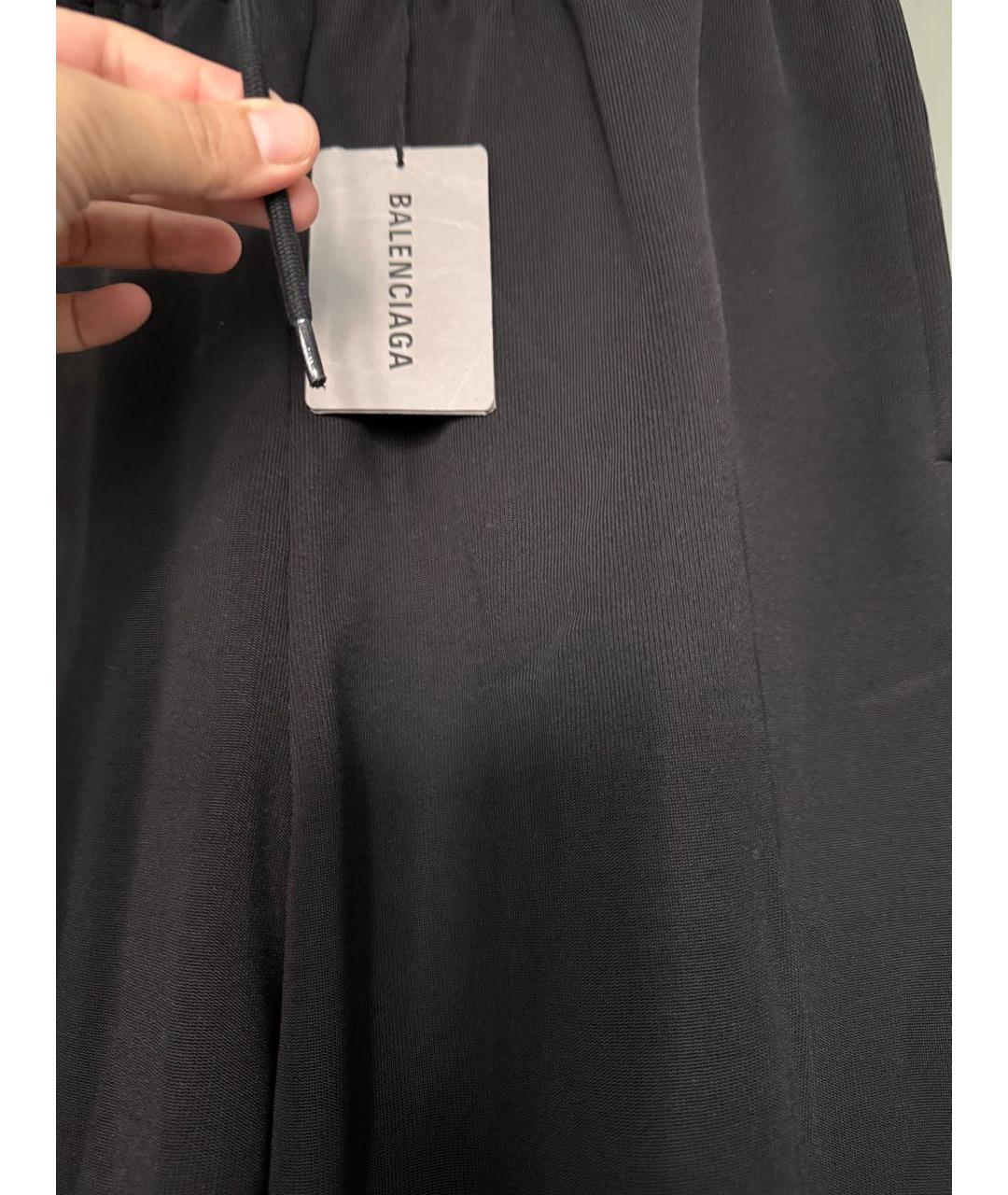 BALENCIAGA Черные хлопко-эластановые спортивные брюки и шорты, фото 2