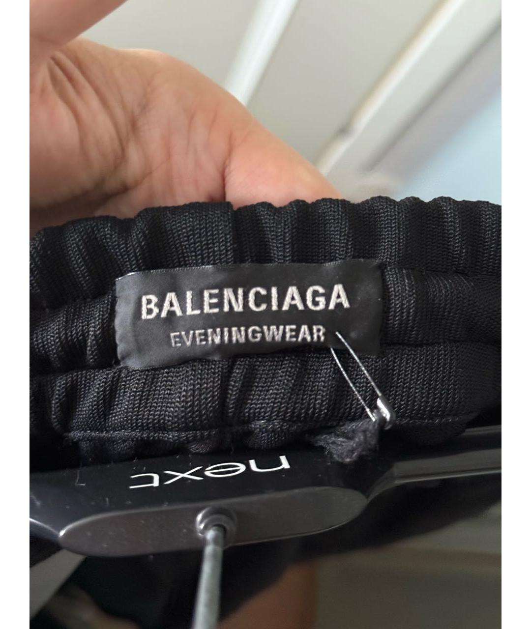 BALENCIAGA Черные хлопко-эластановые спортивные брюки и шорты, фото 4