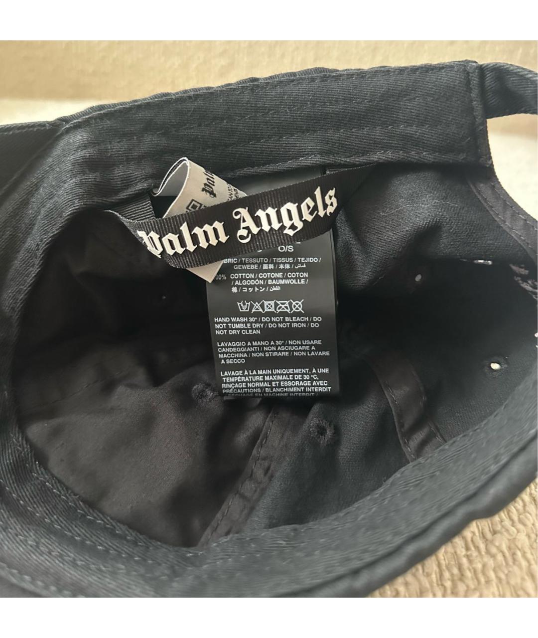 PALM ANGELS Черная хлопковая кепка, фото 4