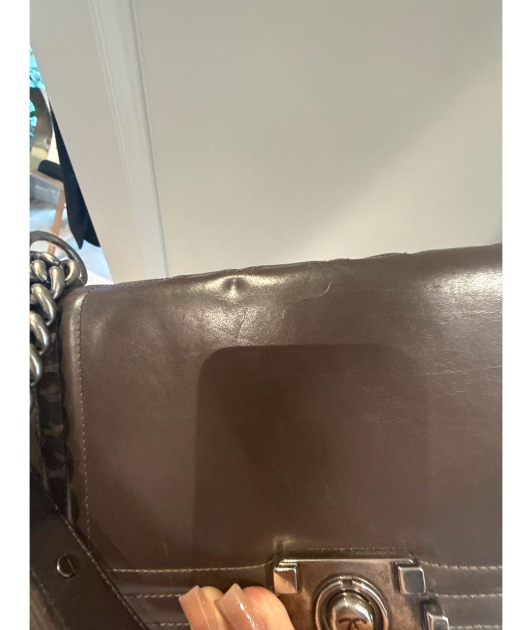 CHANEL Коричневая кожаная сумка через плечо, фото 7