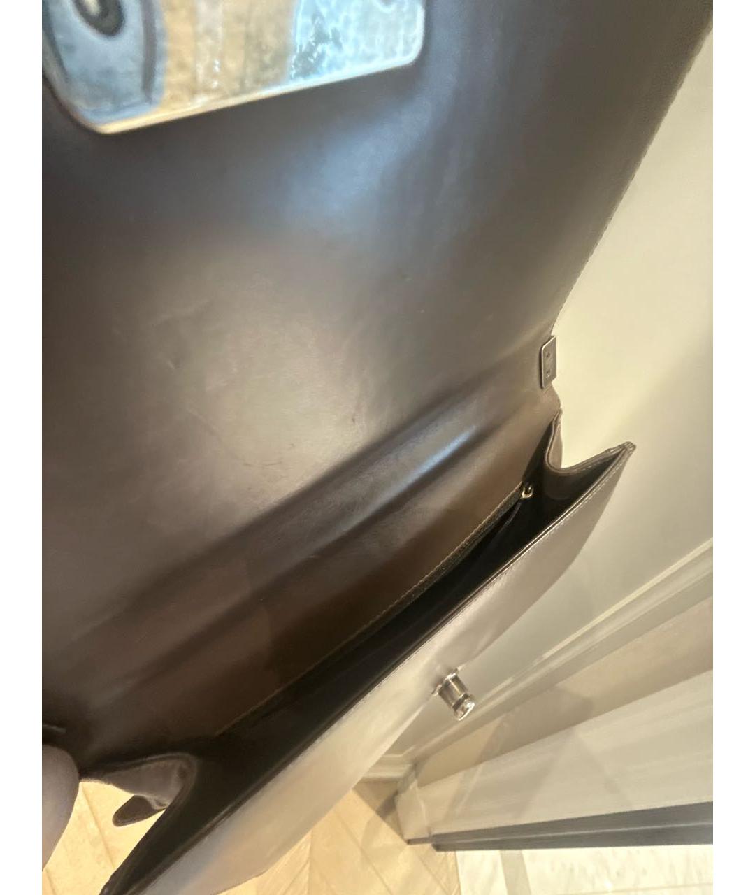 CHANEL Коричневая кожаная сумка через плечо, фото 5