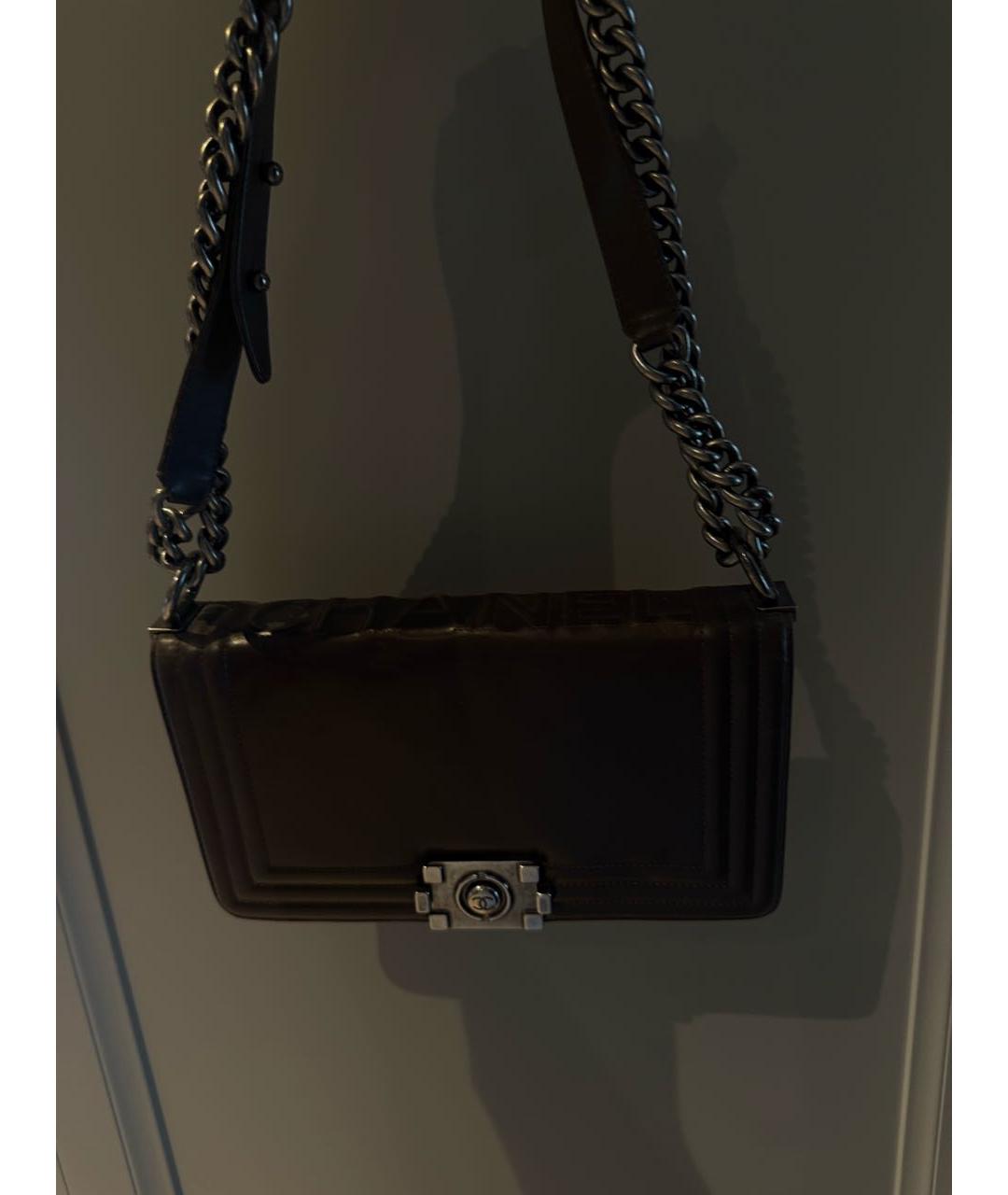 CHANEL Коричневая кожаная сумка через плечо, фото 2