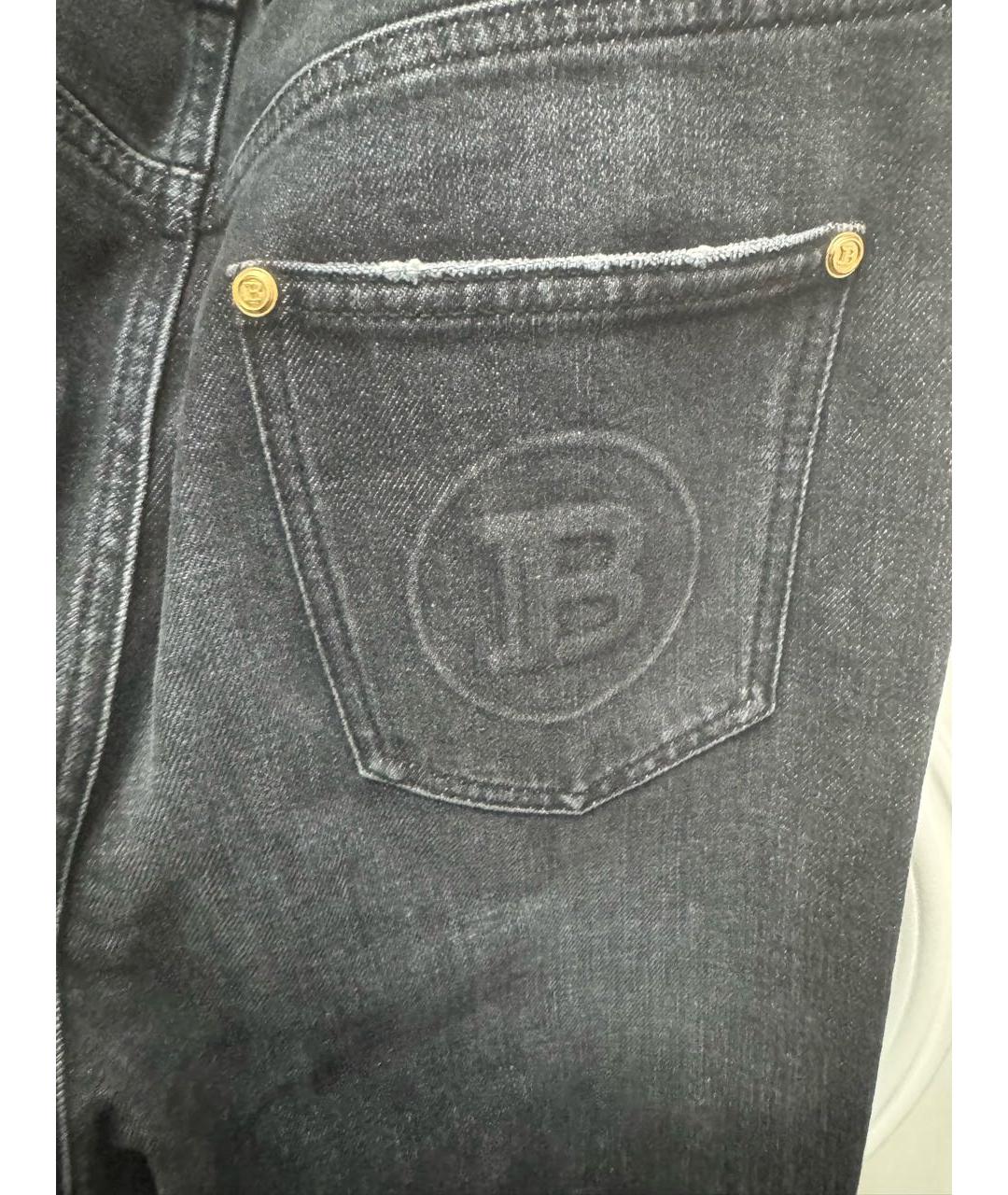 BALMAIN Черные хлопковые прямые джинсы, фото 3