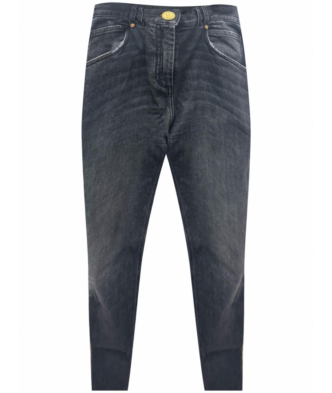 BALMAIN Черные хлопковые прямые джинсы, фото 1